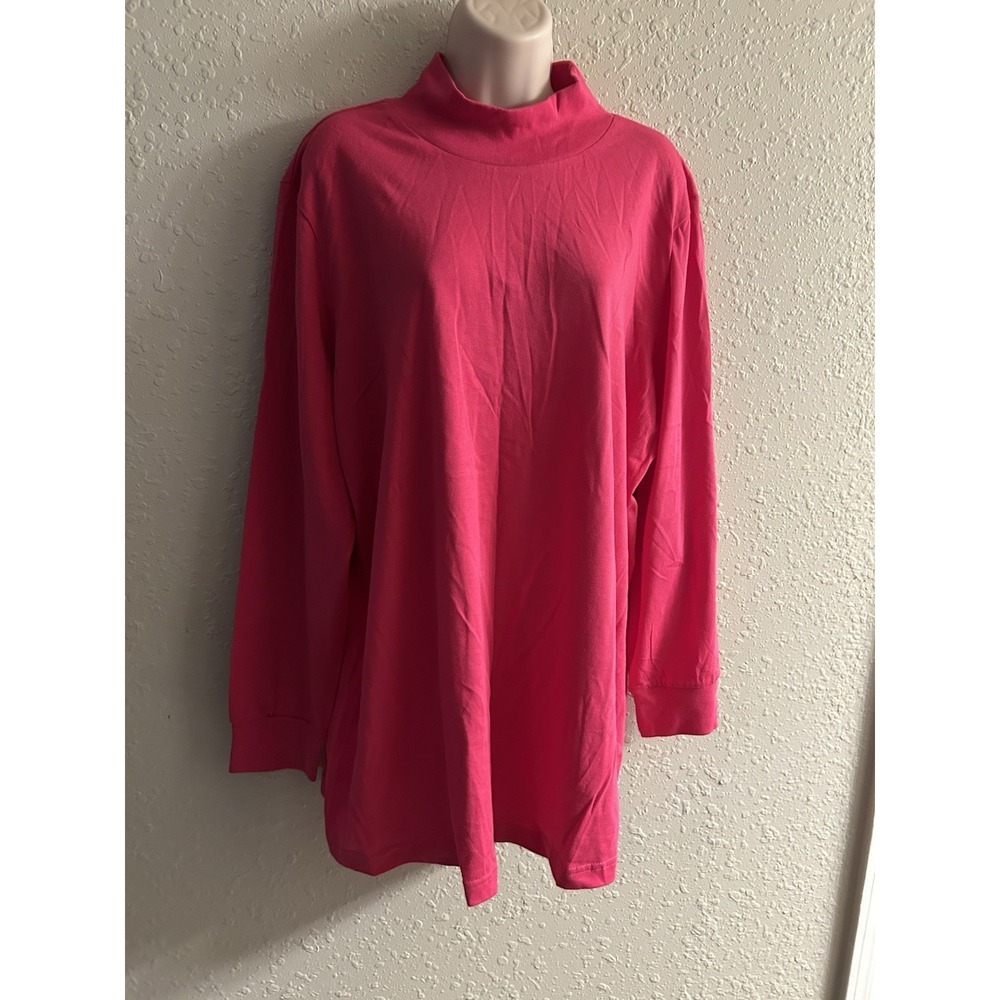 New 1X (22/24) Woman With Long Sleeve Deep Pink Top #392*11